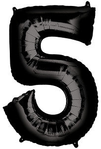 Globo Metálico 28N  Número 5 Negro