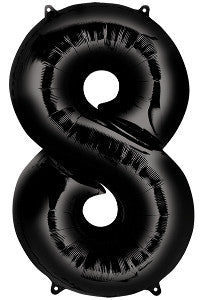 Globo MetÌÁlico 28N N̼mero 8 Negro