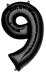 Globo Metálico 28N Número 9 Negro