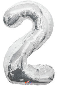 Globo Metálico 34 Número 2 Plata