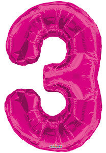 Globo Metálico 34 Número 3 Rosa
