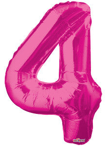 Globo Metálico 34 Número 4 Rosa