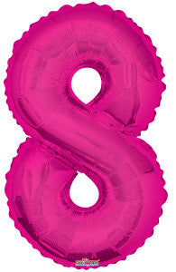 Globo MetÌÁlico 34 N̼mero 8 Rosa