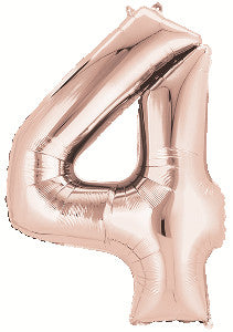 Globo Metálico 34 Número 4 Rose Gold