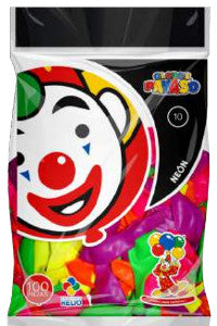Globo Payaso Surtido Neón No 10 C/100
