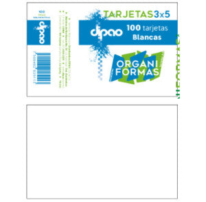 Tarjeta Blanca Dipao 3X5 C/100