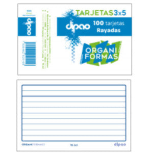 Tarjeta Raya Dipao 3X5 C/100