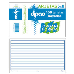 Tarjeta Raya Dipao 5X8 C/100