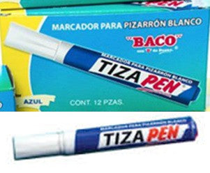 Marcador Pizarrón Baco Tizapen Azul Plástico C/12