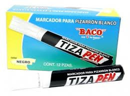 Marcador Pizarrón Baco Tizapen Negro Plástico C/12