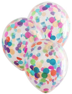 Globo Payaso No 12 Transparente Confeti Ballons C/6