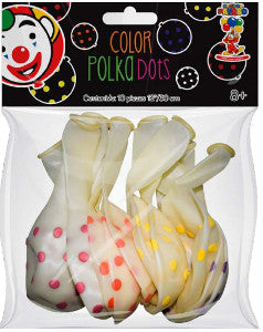 Globo Payaso No 12 Transparente Polka Dots C/10