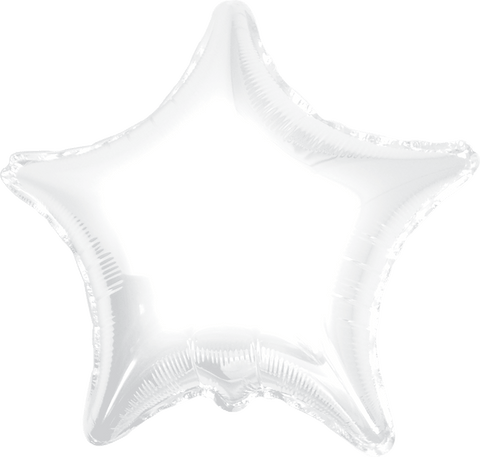 Globo Metálico 9S Estrella Sólida Blanca