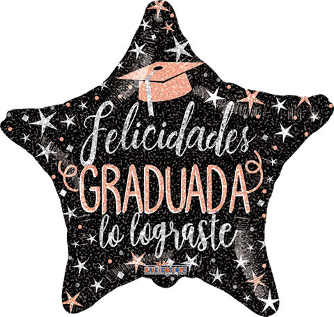 Globo Metálico 22S Felicidades Graduada Estrellas
