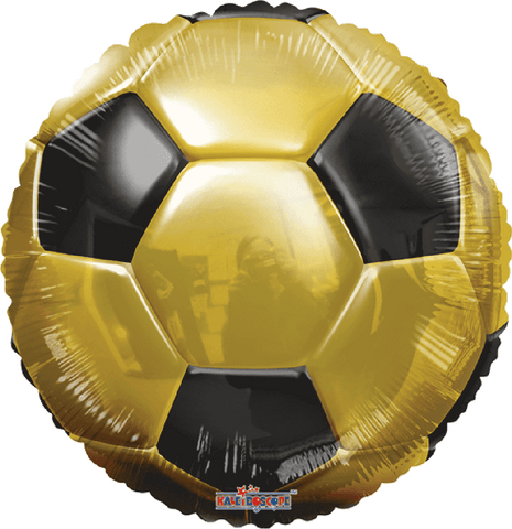 Globo Metálico 18C Soccer Gold Y Negro
