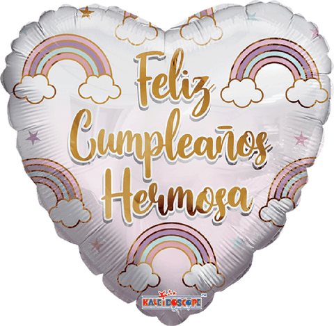 Globo Metálico 18H Feliz Cumple Hermosa