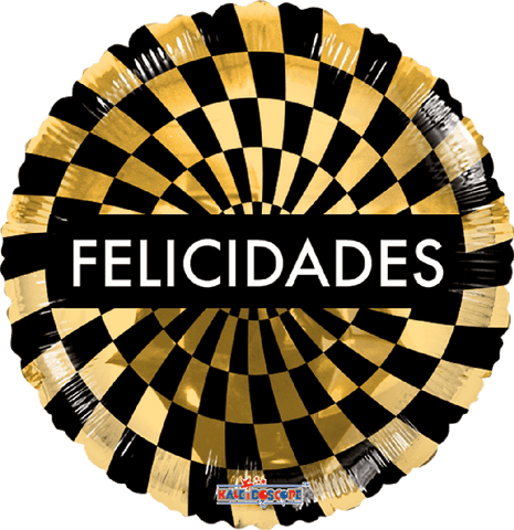Globo Metálico 9C Felicidades A Cuadros