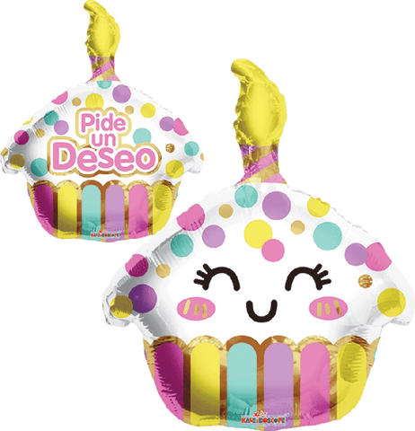 Globo MetÌÁlico 18C Cupcake Vela Kawai