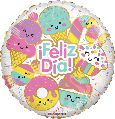 Globo Metálico 18 Feliz Día Kawai