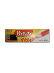 Marcador Cera Waxos Negro C/12