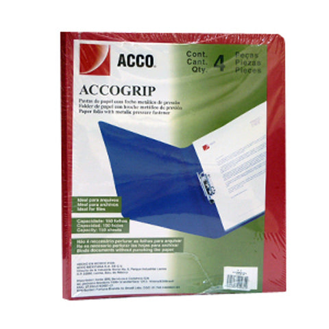 Folder Palanca Accogrip Oficio C/4 Rojo