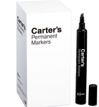 Marcador Permanente Carter Negro C/12