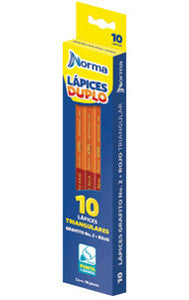 Lápiz Norma Duplo Lápiz/Rojo Triangular #2 C/10 534900