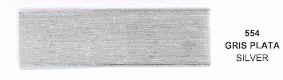 Listón Organza Lisa 18MTS #5 554 Gris Plata