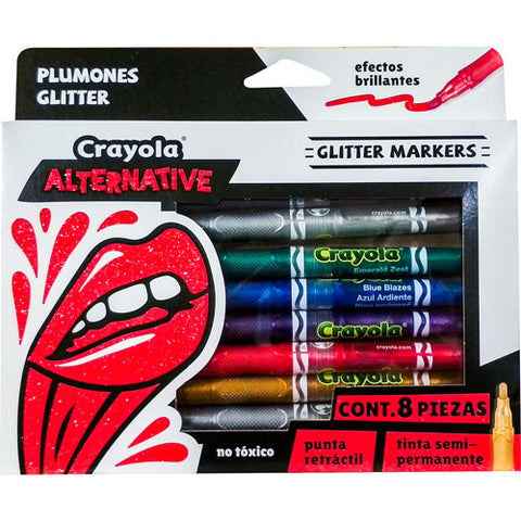 Plumon Crayola Delgado Glitter C/8