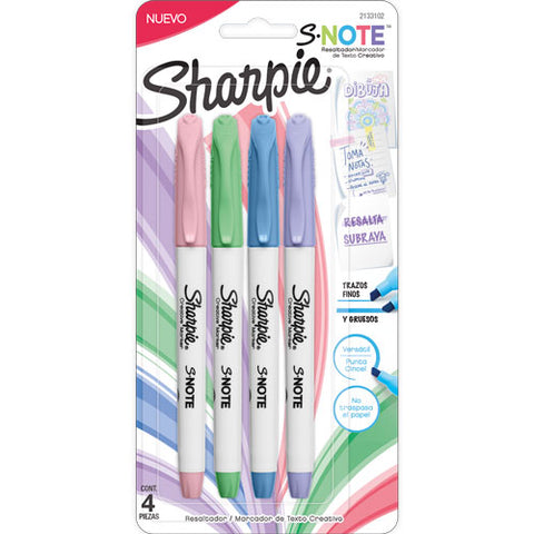 Resaltador Sharpie S Note Delgado Surtido Pastel C/4