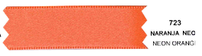 Liston Satinex Doble Cara 45MTS 1715 #00 723 Naranja Neon