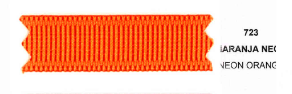 Listón Barrotado/Popotillo 0909 #9 723 Naranja Neon