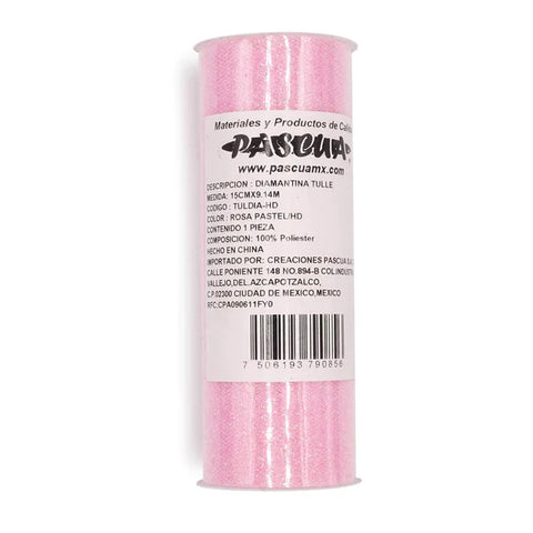 Tulle Liso Diamantina Rosa Pastel TULDIA-HD