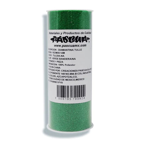 Tulle Liso Diamantina Verde Bandera TULDIA-NA