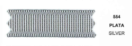 Listón Barrotado/Popotillo 0909 #5 554 Plata