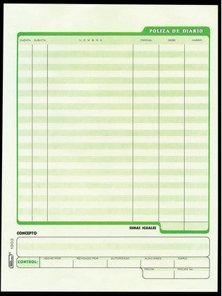 Póliza Diario Printaform Carta 1002 C/3