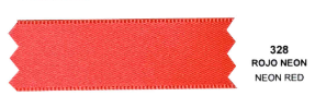 Listón Satinex Doble Cara 45MTS 1715 #3 328 Rojo Neon