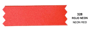 Listón Satinex Doble Cara 45MTS 1715 #1.5 328 Rojo Neon