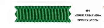 Listón Barrotado/Popotillo 0909 #1.5 580 Verde Primavera