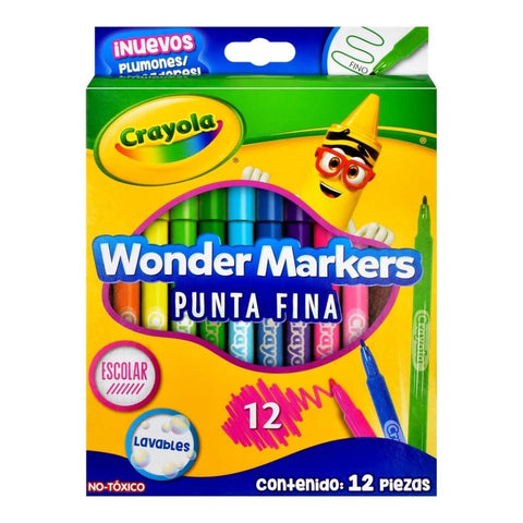 Plumon Crayola Punta Fina Wonder Marker C/12