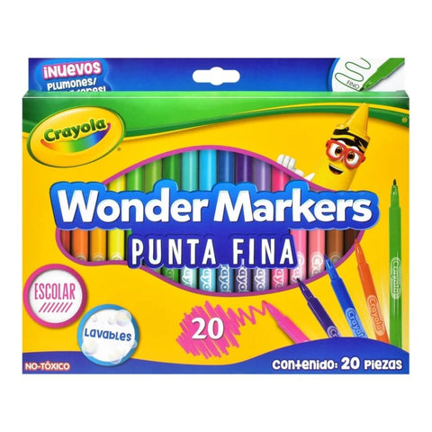 Plumon Crayola Punta Fina Wonder Marker C/20